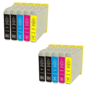 Compatible LC 1000 High Capacity Cartridges Combo Pack - 10 Cartridges 