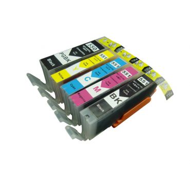 Compatible CLI-551/PGI-550 High Capacity Cartridges Combo Pack - 5 Cartridges 