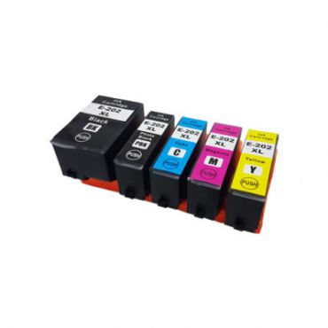 Compatible T2021/2/3/4/5 - 202XL High Capacity Printer Cartridges Combo Pack - 5 Cartridges